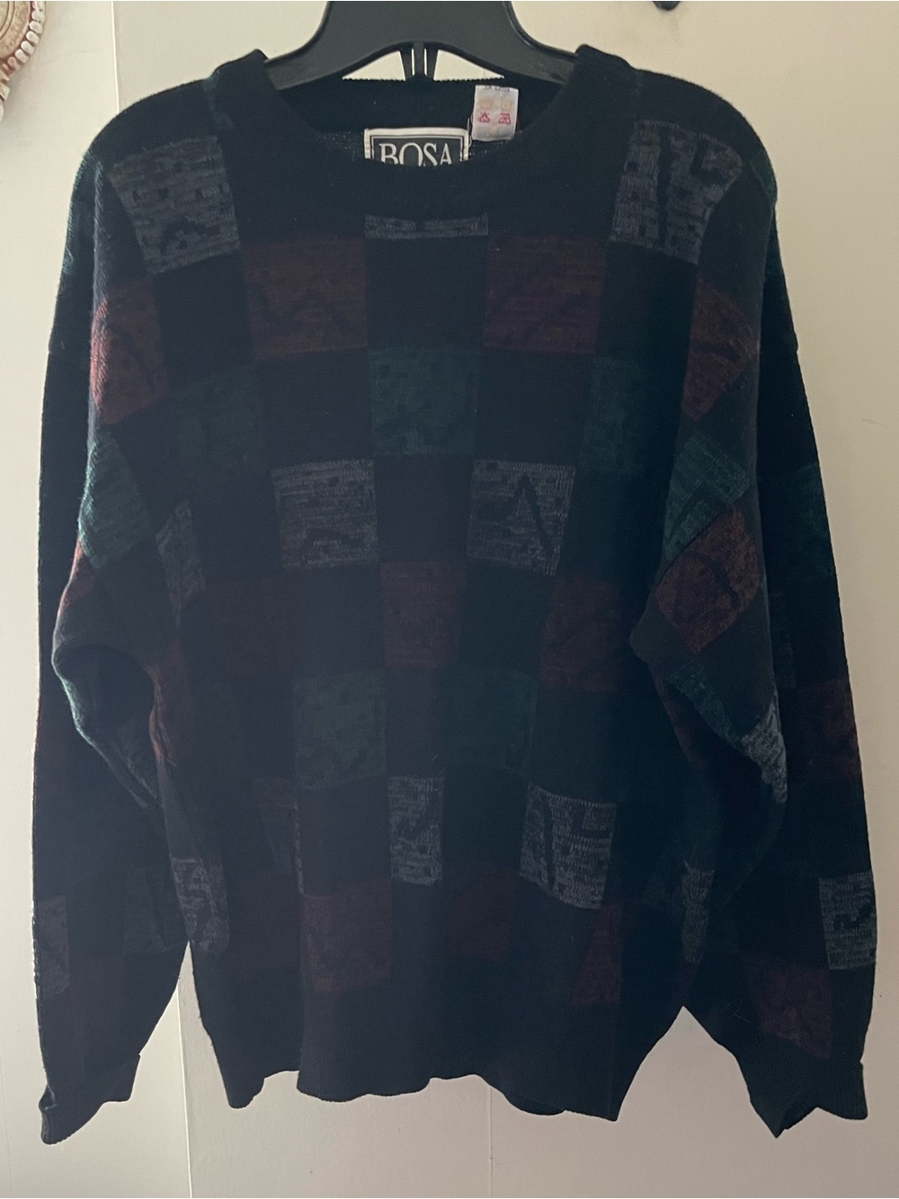 Bosa Black Multicoloured Square’s Crewneck Sweater Size L